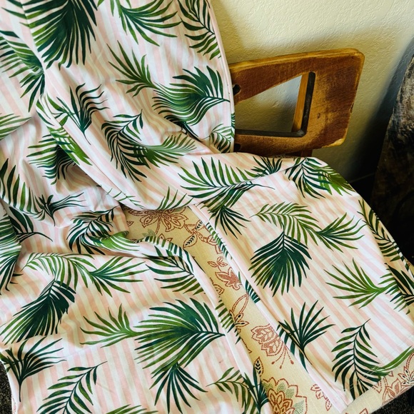 💜 Lands’ End | leaf striped multi pattern green jumpsuit - Picture 5 of 5